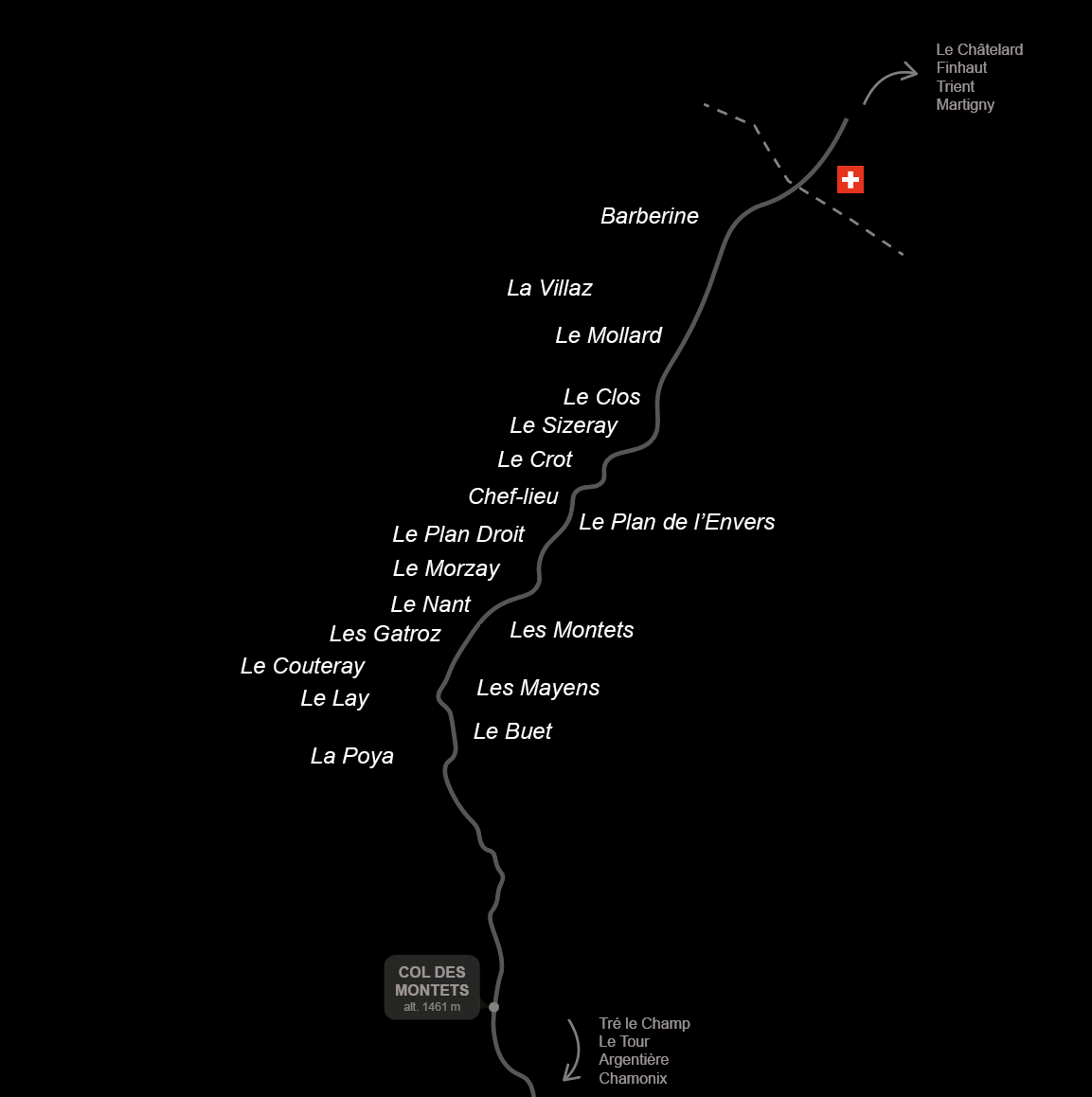 Carte des Hameaux de Vallorcine
